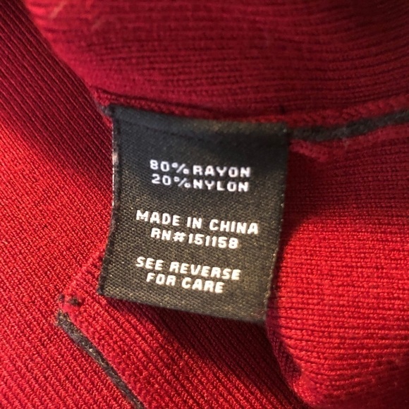 525 America Dress Red Sweater Dress Short Sleeve 1X Slit - Picture 7 of 7